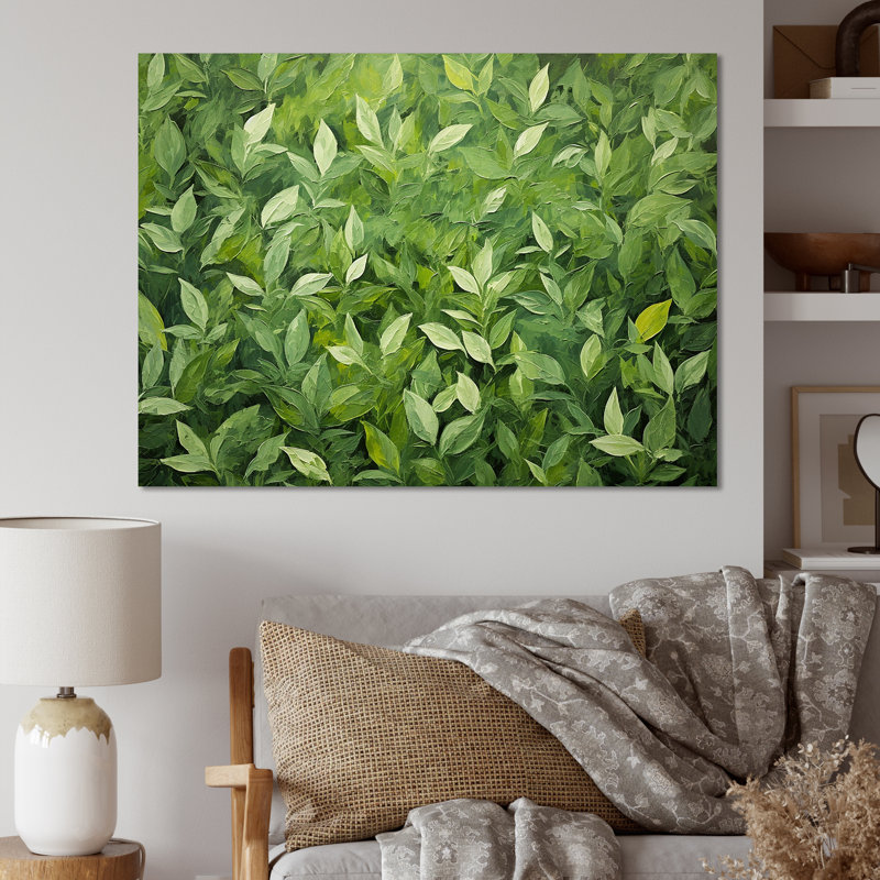 Herbes, origan, teintes 4 - Art floral, Toile tendue, H 12 po x l 20 po x P 1 po