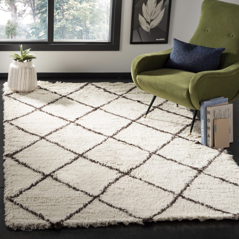 Erica Hand Tufted Wool Geometric Rug, Rectangle 4' x 6'