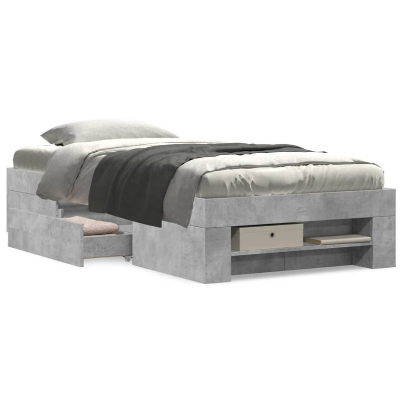 Storage Bed, 100 x 200cm, Concrete Grey