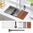 Undermount Single Bowl Stainless Steel Kitchen Sink with Drain, Colander, Cutting Board, Strainer, Grid, Dish-Drying Rack and Utensil Drying Rack-136330649