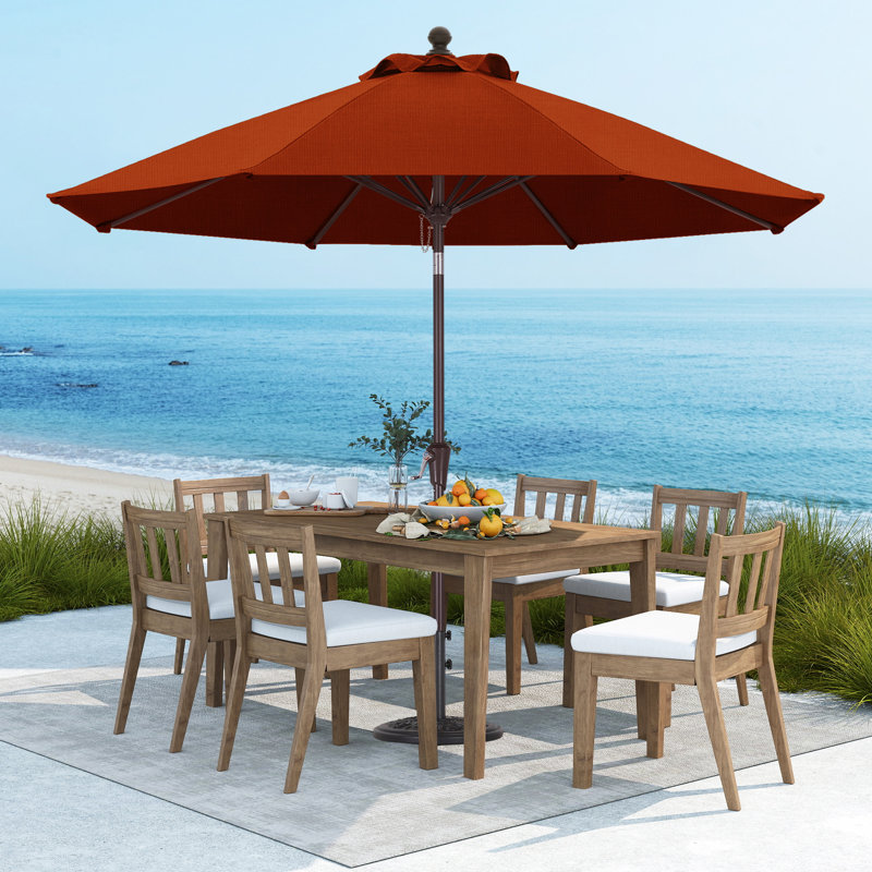 Parasol de patio en oléfine 9 pi 9 pi, Orange