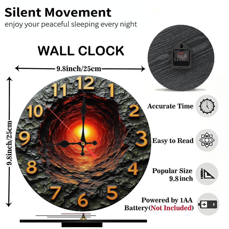 Horloge murale volcanique volcanique