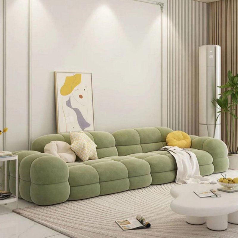 Green 100% Polyester Modular Sofa cushion couch
