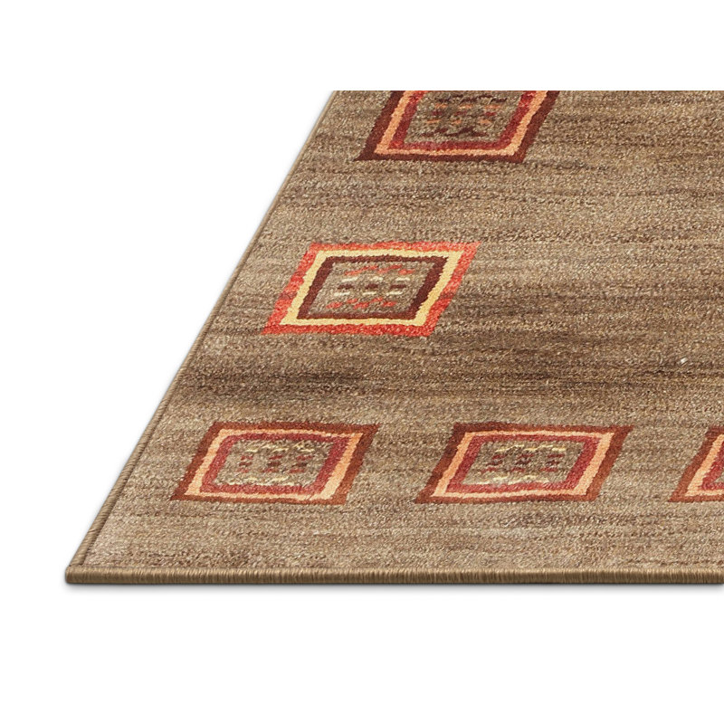 Tapis brun contemporain, Rectangle 3 pi x 5 pi