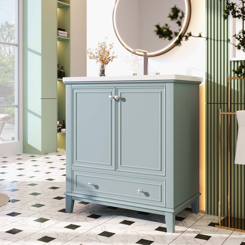 Versatile Bathroom Vanity with Premium Materials and Thoughtful Design, Green