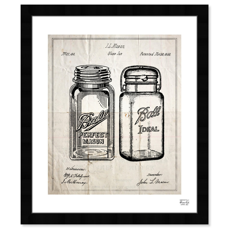 " Mason Jar - Adapted 1853 ", 13.5" H x 11.5" W x 0.5" D