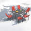 Durable 6-piece Patio Dining Set, Metal Frame, Modern Design For Gardens