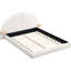 Lit arqué unique unique, grand lit, couleur beige - revêtement Boucl, peau, petite table pour les articles, debout sur le sol, lit simple à assembler simple, stabilité confortable et debout, s'adapter à
