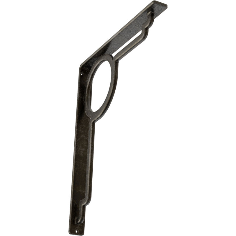Support en fer forgé Maria, Argenté antique chaleureux, H 15 po x l 1,5 po x p 12 po