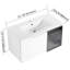 Meuble-lavabo de 36 po avec lavabo en céramique, 2 portes à fermeture douce, armoire blanche brillante, 1/2 porte en verre gris, meuble-lavabo en contreplaqué pour modernisation, demi-rénovation-130598182
