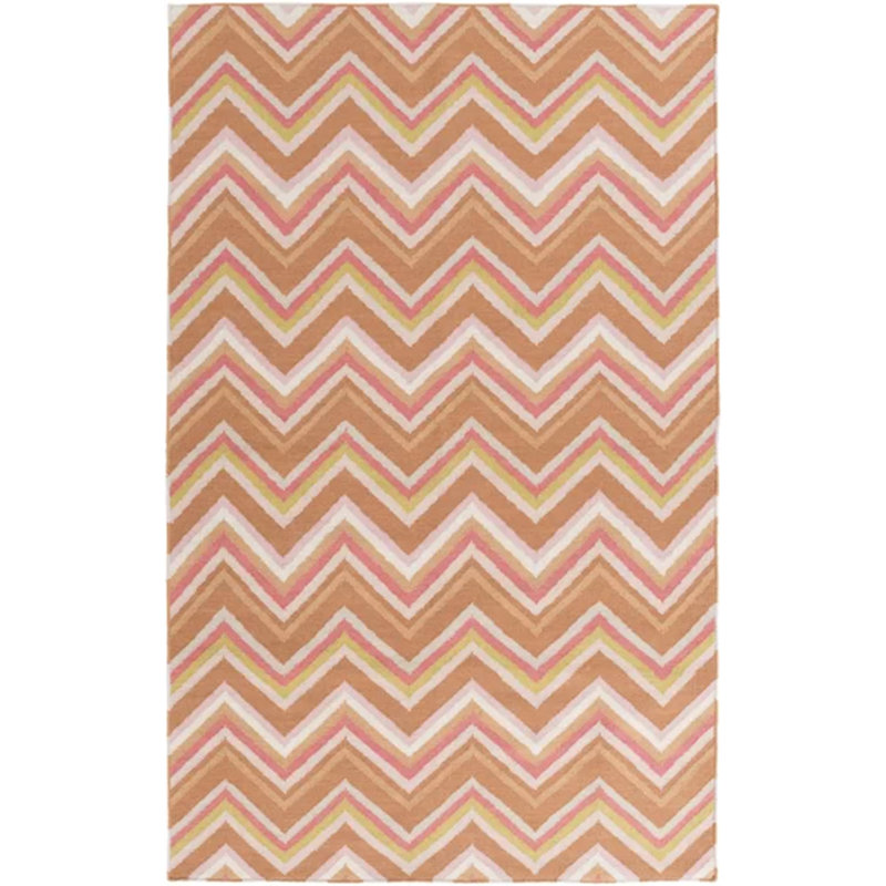 Tapis bleu / rouge / brun / ivoire / beige en laine tissée à plat BuckHill, Rectangle 12 pi x 15 pi