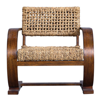 Elara 30" W Woven Teak Wood Armchair