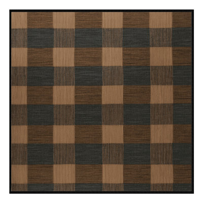 Machine Washable Checkered Brown Area Rug
