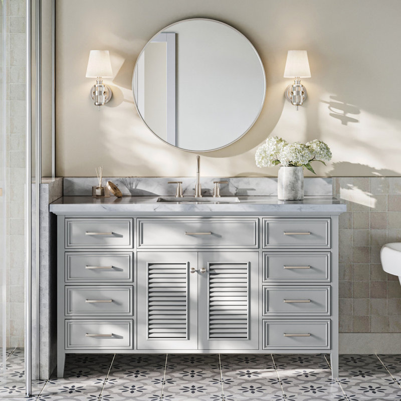 Ensemble de meuble-lavabo simple 61 po Hamil, gris