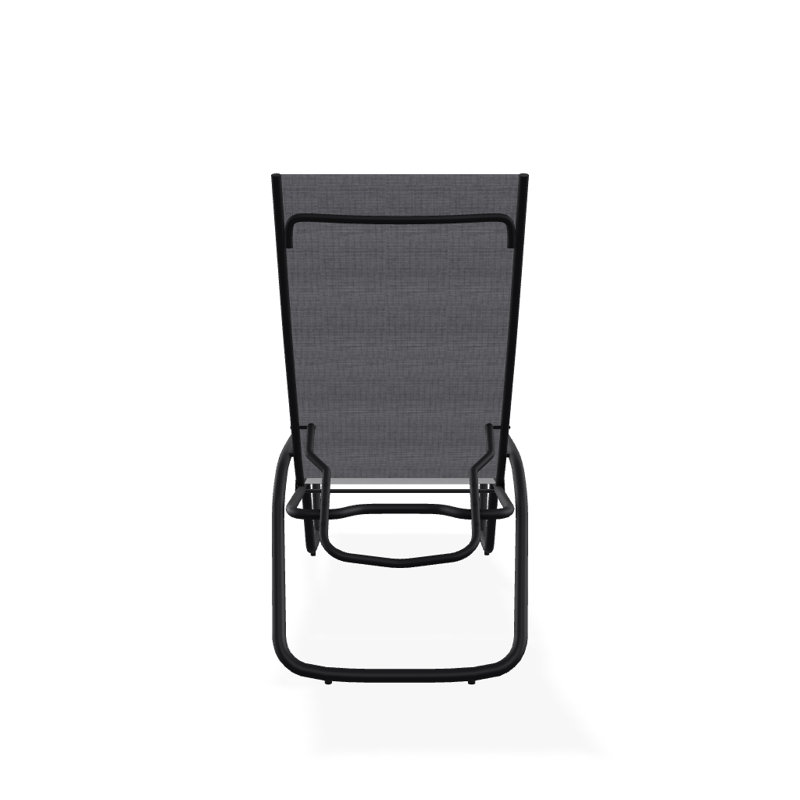 Outdoor Rust-Resistant Metal Chaise Lounge, Textured Black, Augustine Pewter