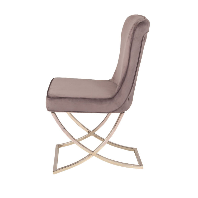 Chaise d'appoint rembourrée en velours, Gris foncé