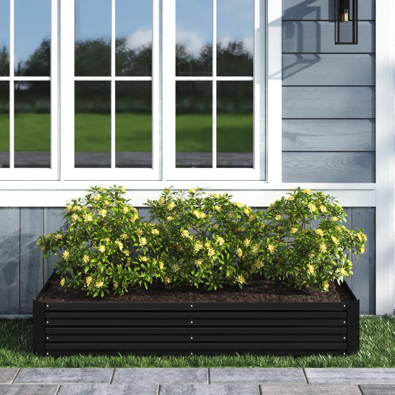 Millsap Metal Raised Garden Bed, Black