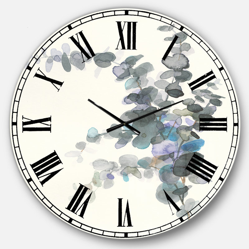 Aquarelle grise grise III - Horloge murale traditionnelle, Grand