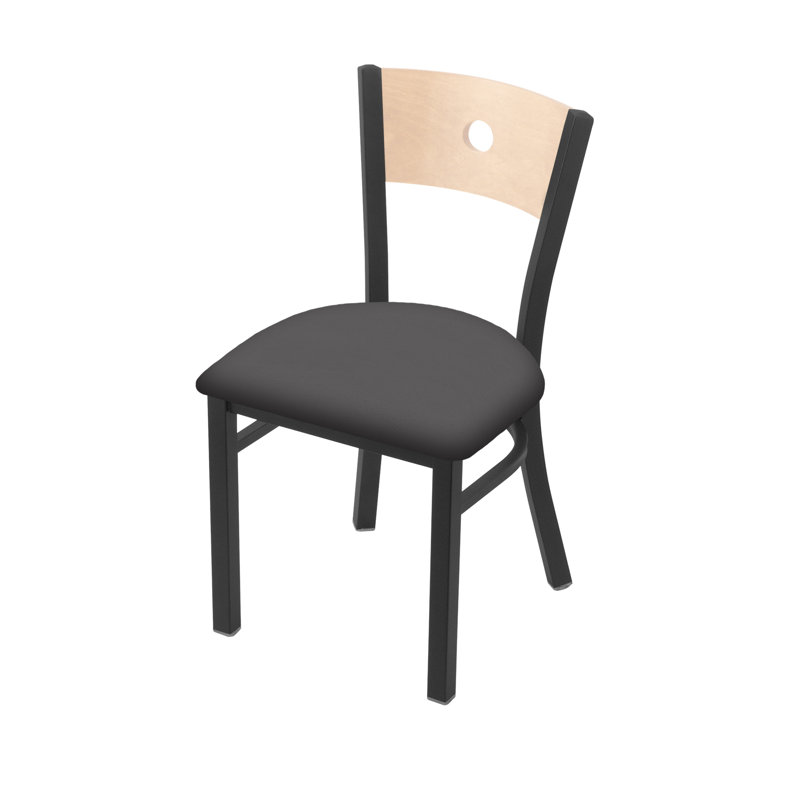 Chaise 630 Voltaire, Chêne Naturel, Étain, Vinyle - Tempête de galop