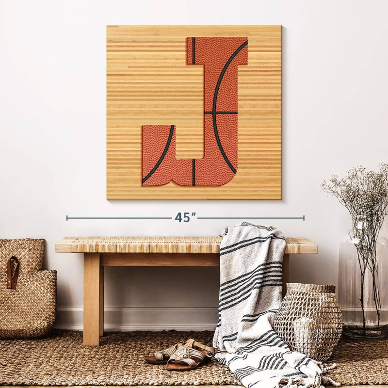 «Basketball J Alphabet» sur toile, H 33 po x l 33 po x P 1,25 po
