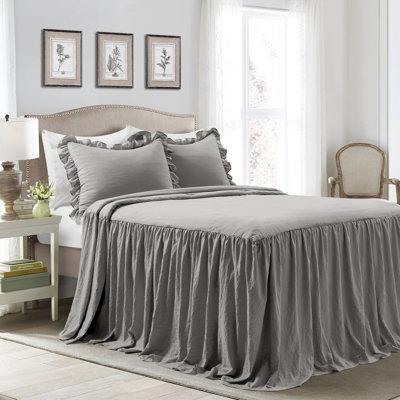 Reyna Microfiber Ruffle Skirt Bedspread Set 