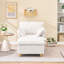 Canapé à une place avec repose-pieds et coussins décoratifs, canapé confortable-111663357