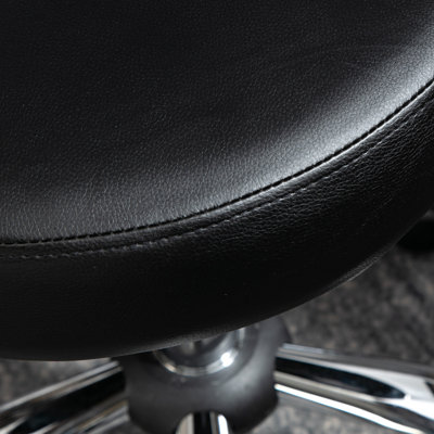 Tabouret de salon pivotant réglable avec dossier, chaise de bureau noir