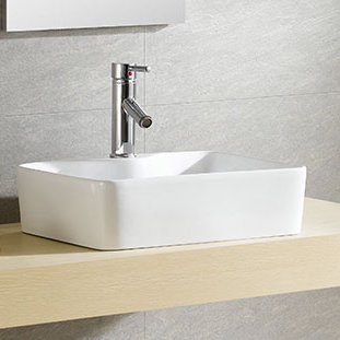Modern Ceramic Square Vessel Bathroom Sink