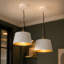 Suspension conique en or blanc de 10 pouces à 1 lumière, à intensité variable (ensemble de 2)