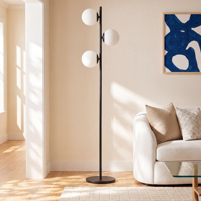Dianna 64'' Traditional Floor Lamp, Black