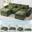 Canapé modulaire en forme de U de 120 po Comfy Cloud Couch, canapé modulaire modulaire, canapé 5 places Comfy Cloud avec repose-pieds mobiles, canapé-lit en chenille, sièges profonds pour salon avec deux repose-pieds-134482052