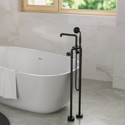 Robinet de baignoire sur pattes à trois poignées