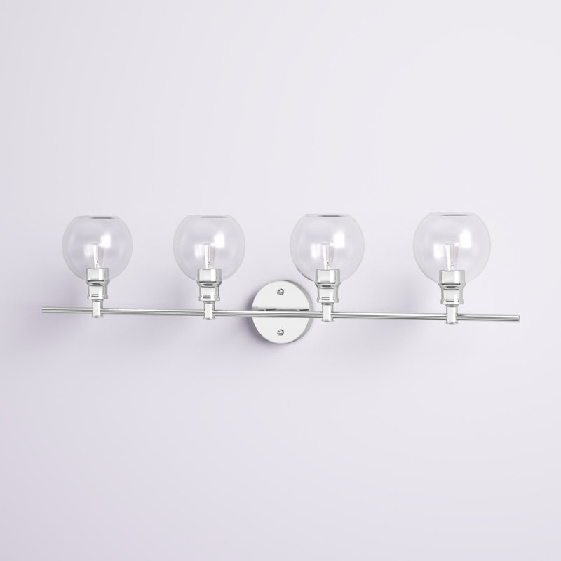 Éclairage pour meuble-lavabo à 4 lumières à intensité variable Drinkard, Transparent, Chrome
