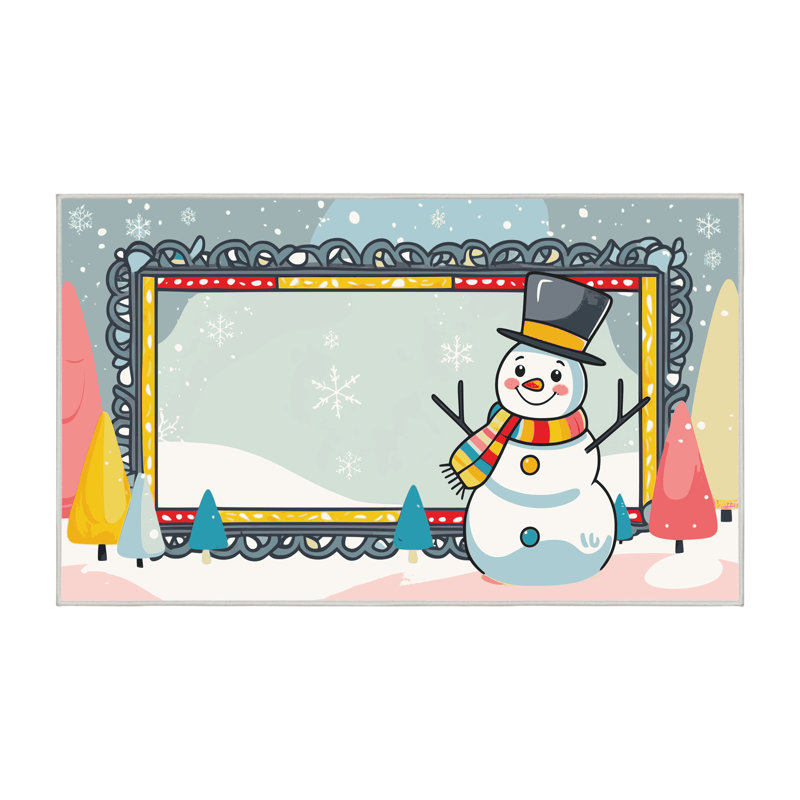The Holiday Aisle® Washable Christmas Winter Holiday Rug, Rectangle 3' x 5'