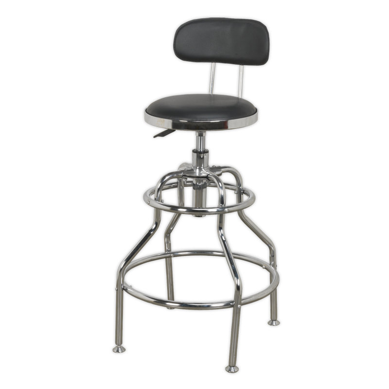 Adjustable Height Industrial Stool with Footrest