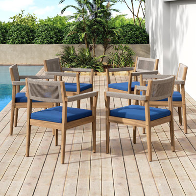 Chaises de salle à manger d'extérieur en bois d'acacia
