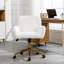 Fauteuil pivotant réglable pour chambre à coucher, base de 320 mm, inclinaison de 40 po, laine d'alpaga artificielle, velours beige
