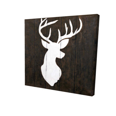 White Deer Silhouette Canvas | Home Decor Wall Art