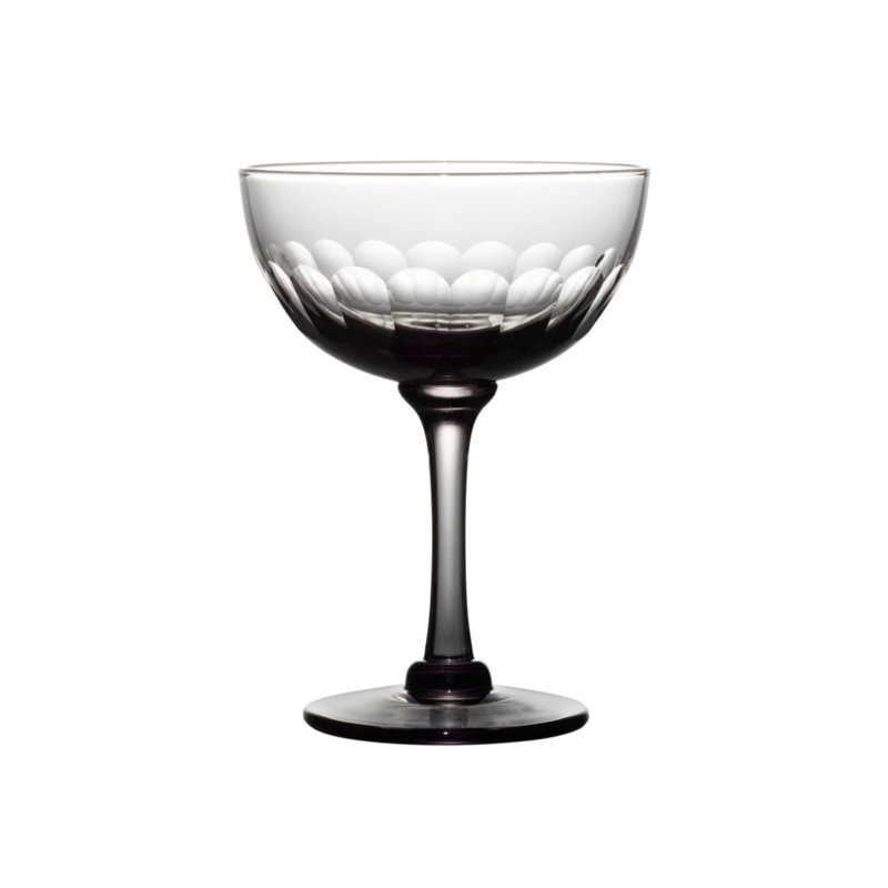 Handmade Crystal Coupe, Clear/Black