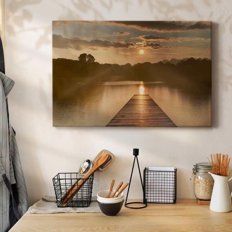 Toile tendue avec galerie Sunrise Dock, H 40 po x l 60 po