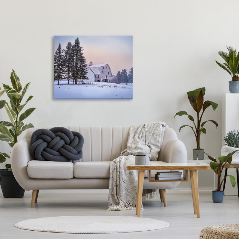 Aw-151-Canvas Winter Farmhouse Snow Landscape On Canvas par Rick Berk, photographie, H 30 po x l 40 po x P 1,5 po
