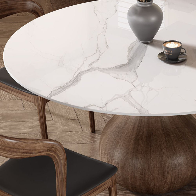 Otelia Pedestal Dining Table, White, 29.52"H x 53.1"L x 53.1"W