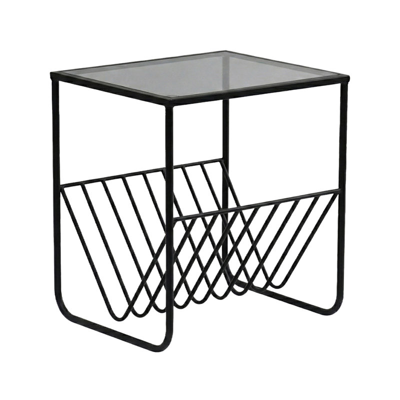 Forsee Glass Top Frame End Table