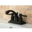 Robinet de salle de bain central à 4 poignées à 3 trous à fixation sur le comptoir avec laiton escamotable Kingston-11173794