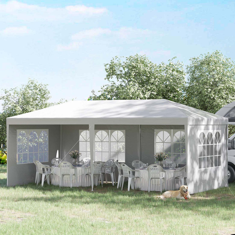 Outsunny 10' x 20' Large Party Tent, Events Shelter Canopy Gazebo with 4 Removable Side Walls, Shade Shelter for Weddings
