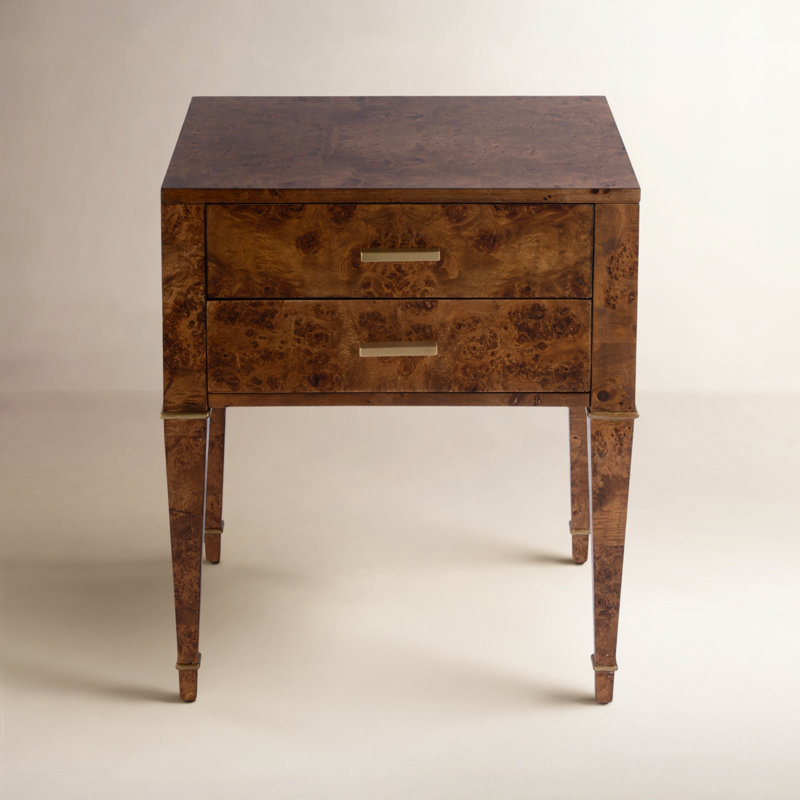Mazekine 2 - Drawer Nightstand, Honey Burl