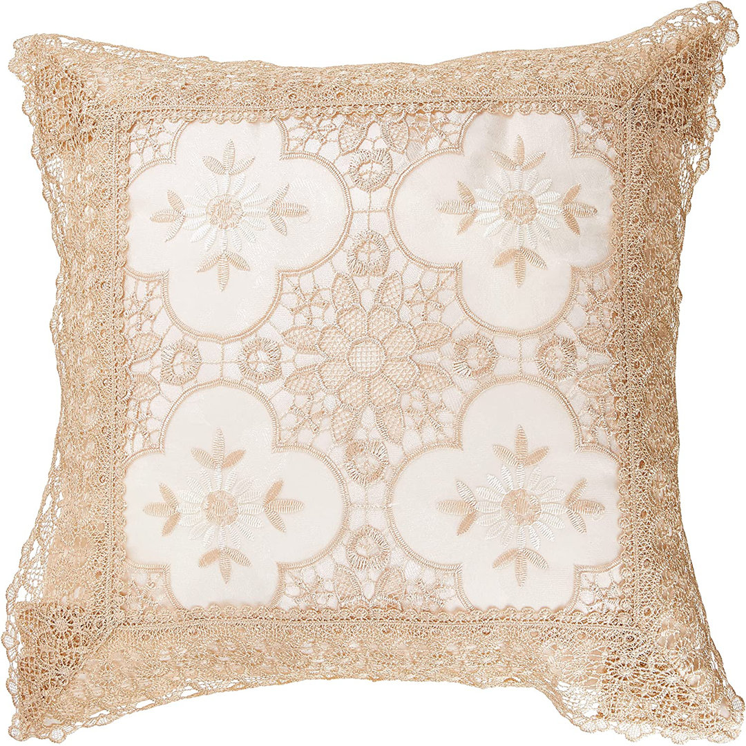  Braided Luxurious Decorative Lace Cutwork Throw pillow Violet Linen 