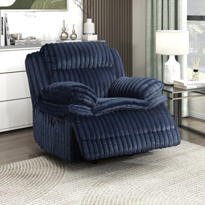 Melita 46"Wide Corduroy Upholstered Glider Manual Recliner by Ebern Designs