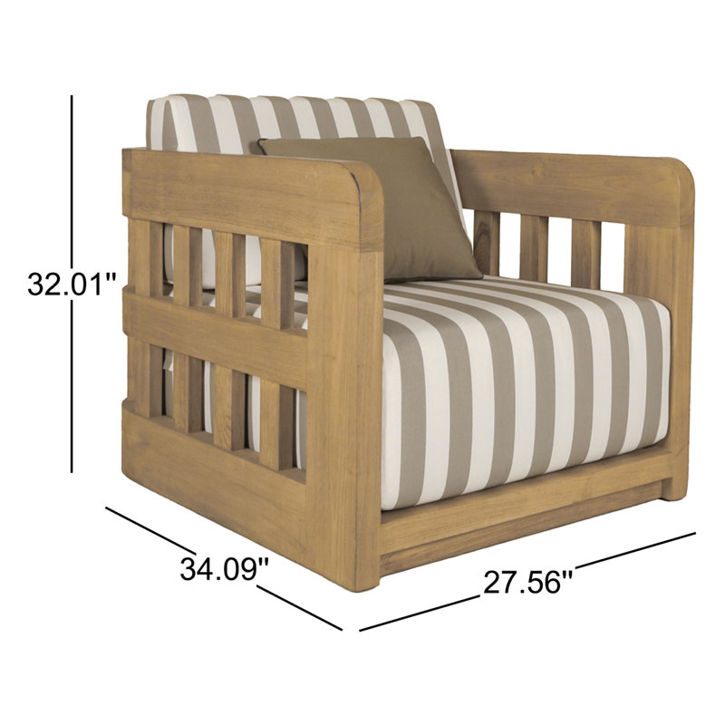 Adelaide Outdoor Accent Chair Brown Stripe