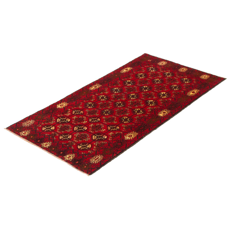 Tapis rouge foncé Nada 3 pi 5 po x 6 pi 6 po